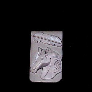 Sterling Silver Horse & Feather Money Clip